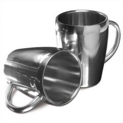 Set Of Two Steel Mugs