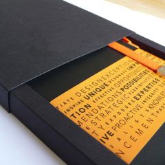 gift carton with slide lid for medium notebooks